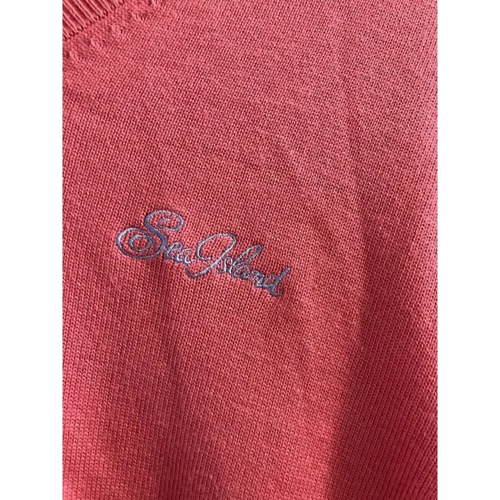 Peter Millar Silk Blend Coral V-Neck Sweater Sea Island Size XXL
